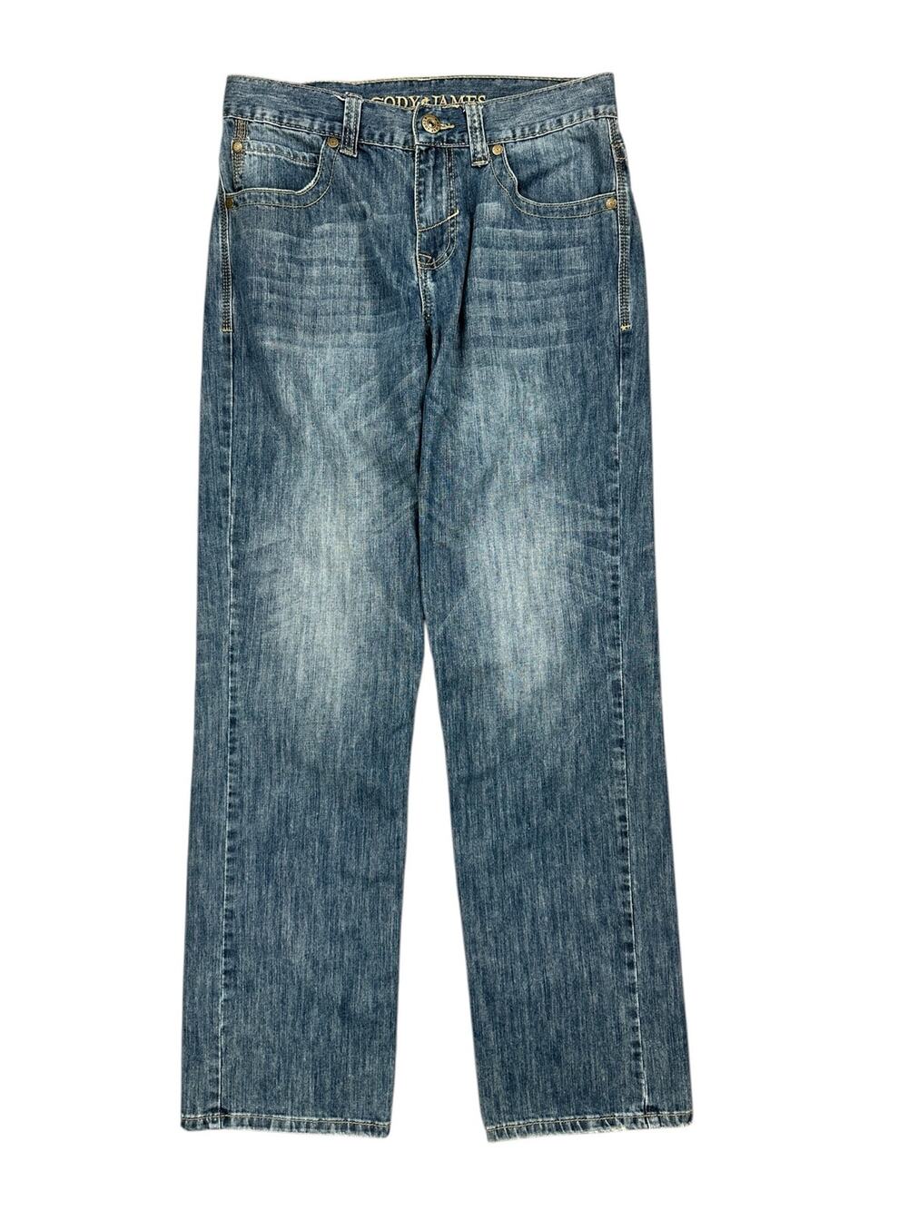 Cody James Light River Bank Stretch Straight Boot Cut Jeans Blue — Size 29x34